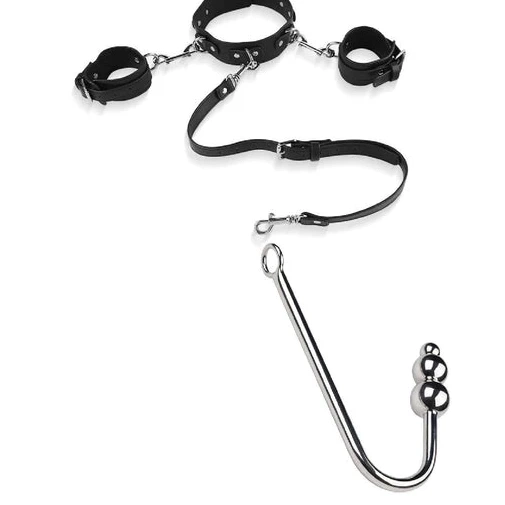 with and Anal 5334 Cuffs Hook Collar Elegant Beaded 0704